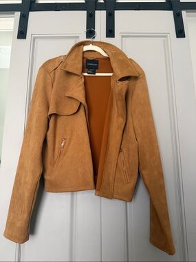 Suede Moto Jacket - Camel